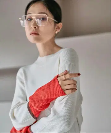 LEPSIM 12게이지 배색 하이넥 풀오버