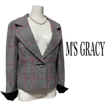 M'S GRACY 엠즈 그레이시 체크 무늬 테일러드 자켓