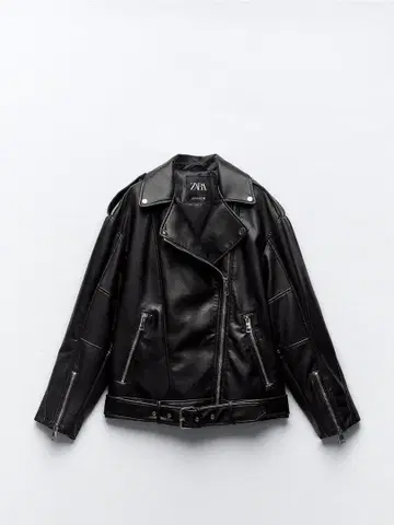 ZARA 오버 사이즈 인조 가죽 라이더 자켓