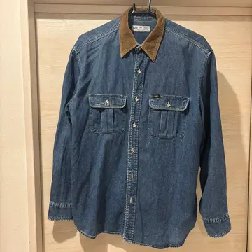 Lee 데님 셔츠 코듀로이 카라 부착