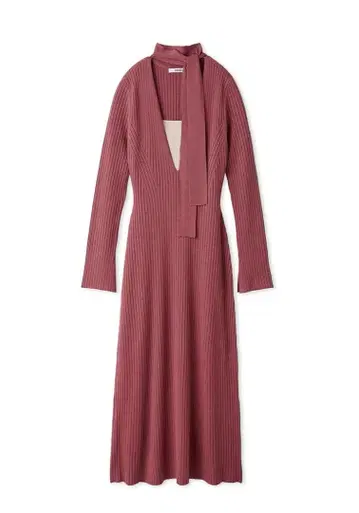 SNIDEL 초커 디테일 타이트 니트 원피스