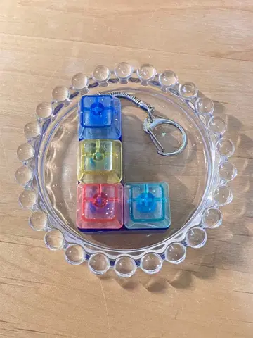 컬러풀 블록형 타이핑 아크릴 키링