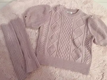 INGNI 케이블 무늬 암워머 니트