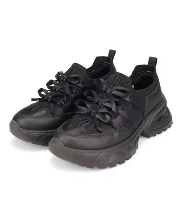 리본 디테일 니트 스니커즈