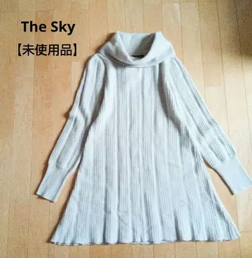 [ 미사용품 ] The Sky 캐시미어 리브 니트 원피스 튜닉 그레이