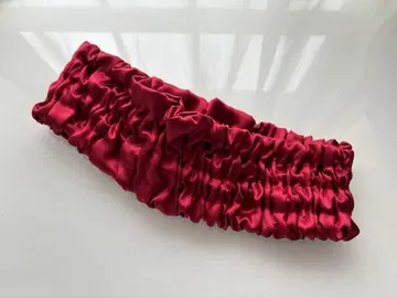 [ 정품 실크 100% ] 넥밴딩 셔링 빨간색과 화이트 2개입 일본제