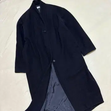 AMERI 네이비 노카라 롱 코트 이탈리아제 노빌리아