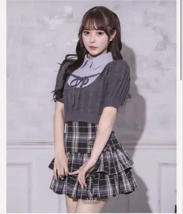 pium 사이드 리본 캉캉 스커트 (신색) 브라운