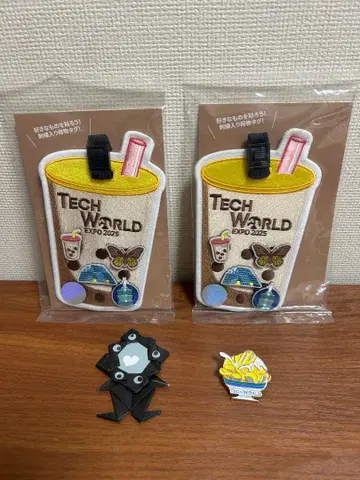 TECH WORLD EXPO 2025 자수 택 2개, 핀 배지 세트