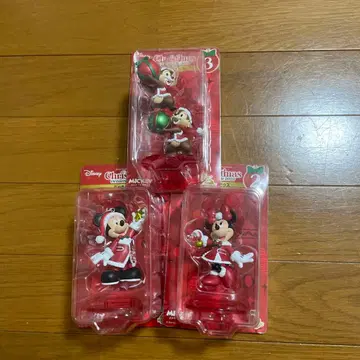 Disney 크리스마스 미키 미니 피규어 3체 세트