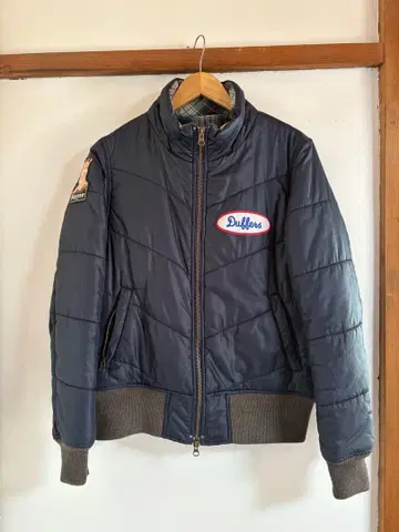 다운 자켓 네이비 퀼팅