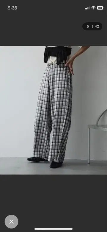 DFFUR. 디풀 체크 루즈 슬랙스