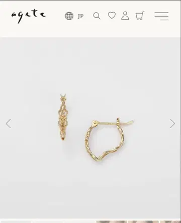 agete 골드 후프 귀걸이
