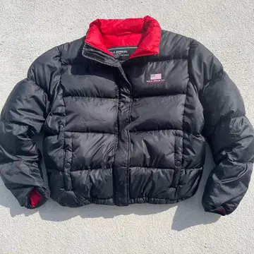 레어 POLO JEANS 90s 레어 다운 자켓 M 블랙 블랙