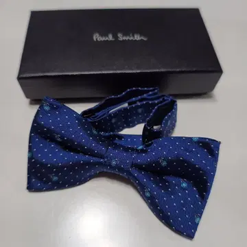 실크 100% 일본제 폴스미스 네이비 도트 나비 넥타이