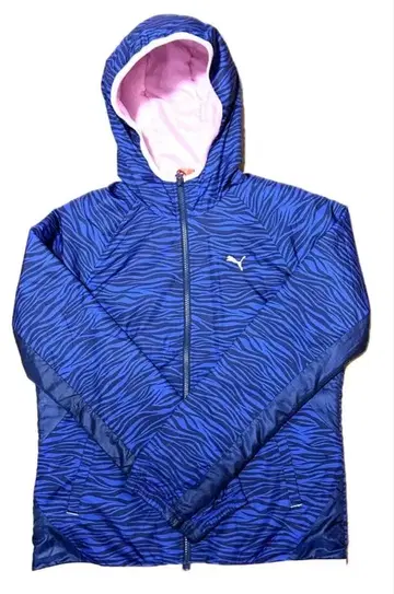 새상품급 푸마 PUMA 패딩 자켓 블루종 후드티 블루 계열 올 패턴