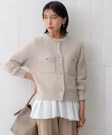 [ 세탁 가능 ] 부클레 라메 니트 가디건