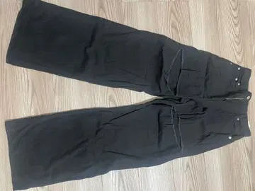 EVRIS 블랙 와이드 팬츠