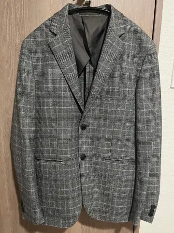 [ 겨울에 핏타 ] 그레이 체크 무늬 테일러드 자켓