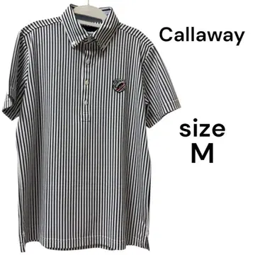 Callaway 피케 셔츠 M 스트라이프 골프웨어 골프 셔츠