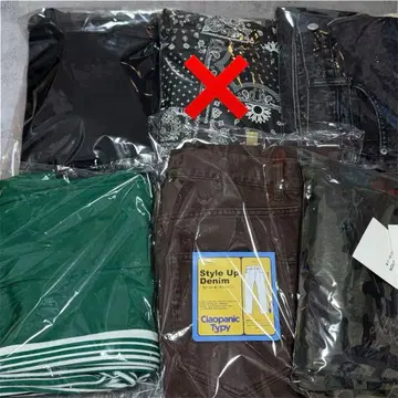 택 포함 새상품 남성용 데님 팬츠 카고 팬츠 6개 묶음