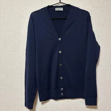 JOHN SMEDLEY 네이비 V넥 가디건 M