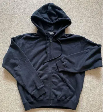 AURALEE 풀 집업 후드티 블랙 사이즈 3