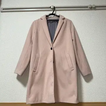 여성용 M 핑크 체스터 코트 롱 코트