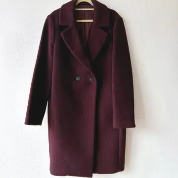 체스터 코트 프리 사이즈 보르도 아우터 코트 롱 코트