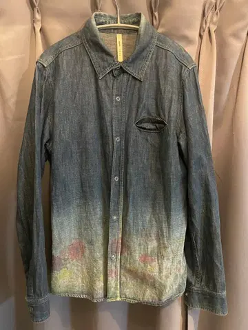 glamb/그램 Evelyn denim 데님 셔츠 플라워 프린트