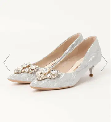 실버 비쥬 장식 펌프스 결혼식 드레스