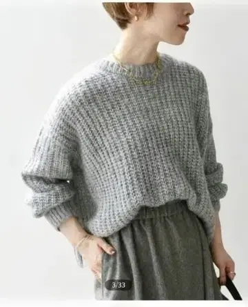 새상품 택 포함 SHIPS any: 라메 컴팩트 숏 아제 니트