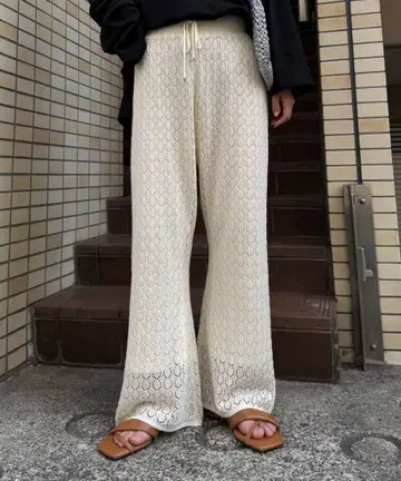차오패닉 티피 레이스 편직 니트 플레어 팬츠 S 사이즈