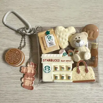 가챠 파우치 러브 베어 화이트 카페오레