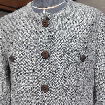 애니에스 노카라 트위드 모스그린 베이스 울 자켓