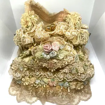 치마키 치마키 백 핸드백 가마구치 레이스