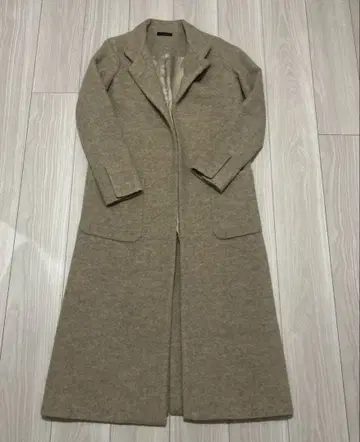 스콧 클럽 롱 코트 베이지