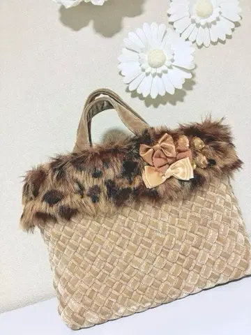 인조 모피 x 벨로아 느낌 토트백 [ 새상품 ] kakatoo