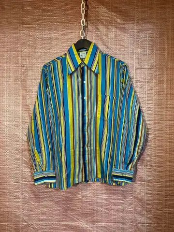 독특한 패턴 1970년대 K-mart 스트라이프 셔츠 M 구제 의류
