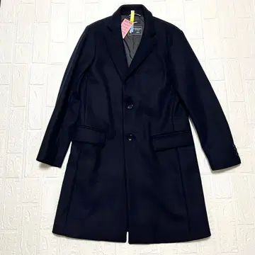 Ships super140's 멜톤 체스터 코트 네이비 M