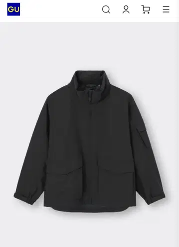 미사용 택 포함 스탠드 카라 블루종 블랙 L 사이즈