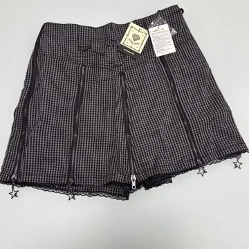 블랙 화이트 체크 무늬 숏팬츠