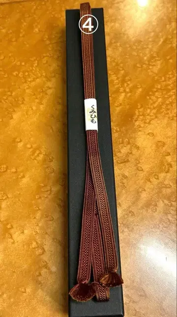 순수 실크 삼분 끈 조각 끈 허리띠 4 밤색 계열 색상 단차 패턴