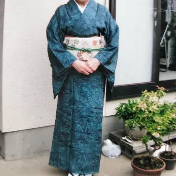 기모노 다회 코몬 그린 계열