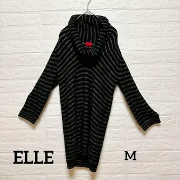 [엘르] ELLE 니트 원피스 / 하이넥 롱 기장 스웨터 M