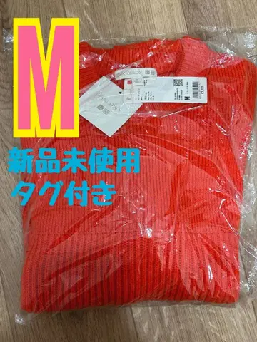 유니클로 리브 크루넥 스웨터 ANDERSON 앤더슨 오렌지 M