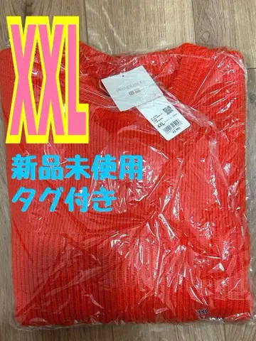 유니클로 리브 크루넥 스웨터 ANDERSON 앤더슨 오렌지 XXL