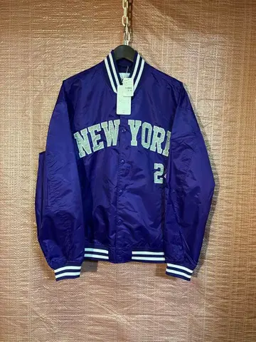 미사용 BIKE 나일론 바시티 자켓 L 퍼플 보라색 칼리지 새상품