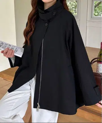 COCOMOMO 백요크 포함 A라인 트렌치코트 프리 마이너 사이즈 블랙