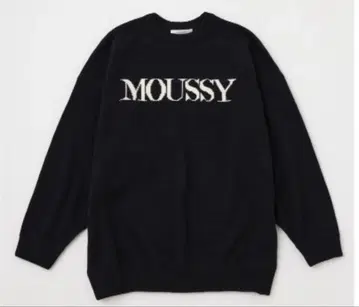 MOUSSY 마우지 로고 긴팔 스웨터 블랙